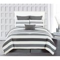 Duck River Duck River DARBY 4985=1 Comforter Set For Bedding - Horizontal Stripe - 7 Piece Set - King - Charcoal Grey DARBY 4985=1